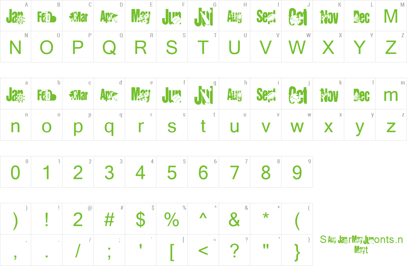 Font KR Calendar preview